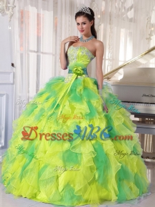 Appliques And Ruffles Floor-length Quinceanera Dress Spring