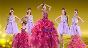New Style One Shoulder Beading Sweet 16 Dress And Sweetheart Beading Short Dama Dress And Ruffles