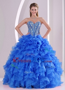 Exquisite Sweetheart Full -length Summer Quinceanera Gowns In Blue