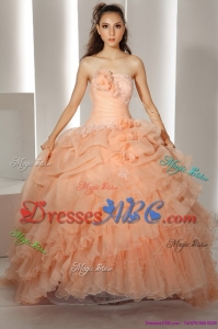 New Style Quinceanera Dress With Hand Made Flowers And Ruffled Layers