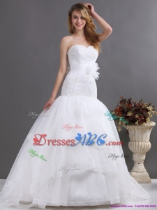 Sophisticated Sweetheart Wedding Dress With Brush Train
