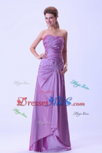 Lavender Holiday Dress With Beaded And Ruched Sweetheart Floor-length For Custom Made
