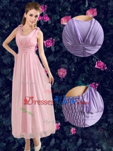 20017 Fashionable Straps Dama Dresses with Tea Length