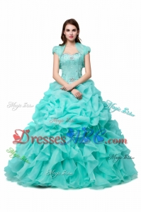 Beautiful Puffy Sweetheart Organza Quinceanera Dress with Beading