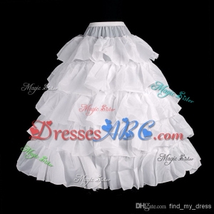 Hot sale 4 Hoops Bridal Petticoats For Ball Gown Wedding Dress Crinoline Ruffles Underskirt White We