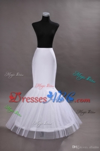 Cheap In Stock One Hoop Flounced Mermaid Petticoats Bridal Crinoline For Mermaid Wedding Prom Dresse