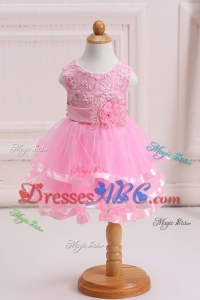Pretty Mini-length Handcrafted and Ruffled Layers Flower Girl Dress for Birthday Party