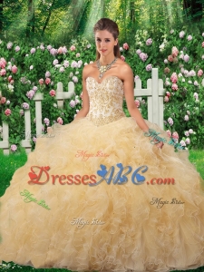Luxurious Ball Gown 2017 Quinceanera Gowns in Champagne