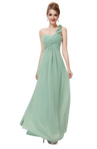 Classical One Shoulder Celebrity Dress With Hand Made Flowers