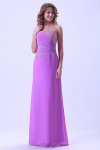 Lavender Celebrity Dress With Beaded Chiffon
