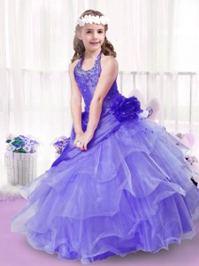Popular Beading And Ruffles Little Girl Pageant Dress In Lavender