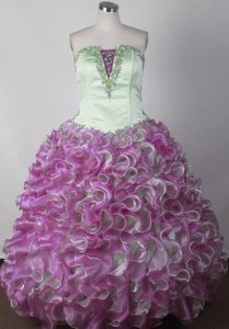 Colorful Little Girl Pageant Dress With Ruffles Appliques And Organza