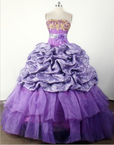 Modest Hand Made Flower Appliques Ball Gown Little Girl Pageant Dress Strapless Floor-length 