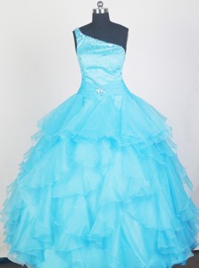 Lovely Aqua Blue Little Gril Pageant Dress With Ruffles And Beading