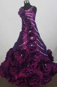 Purple For Custom Made Little Girl Pageant Dress