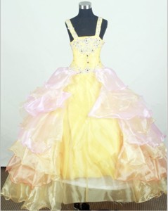 Appliques Little Girl Pageant Dress With Ruffled Layers And Organza
