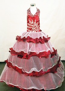 Custom Made Exclusive Halter Top Little Girl Pageant Dress Hottest