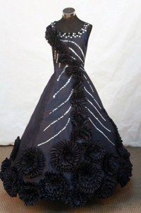 Hand Made Flowers Scoop Floor-length Black Satin Beading Little Girl Pageant Dress