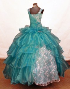 Luxurious Ball Gown Scoop Floor-length Beading Little Girl Pageant Dress