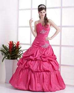 A Line Sweetheart Prom Gowns With Pick Ups And Beading