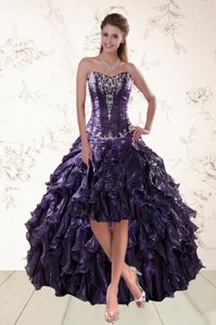 Exclusive Purple High Low Pageant Dress For Spring