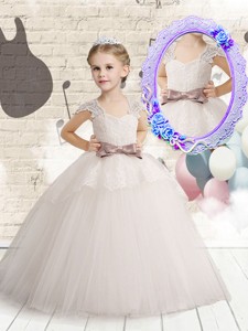 Wonderful Cap Sleeves Flower Girl Dress With Bowknot And Lace