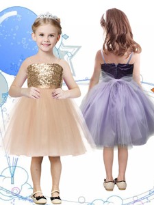 Perfect Spaghetti Straps Sashes and Sequins Little Girl Pageant Dress