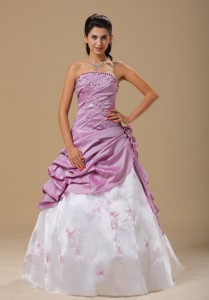 Embroidery Ruched For Dama Dress For Quinceanera Custom Made