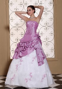 Hand Made Flowers Onside Embroidery With Beading Taffeta And Organza Sweet 16 Dress