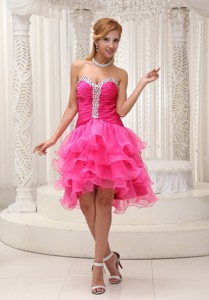 Lovely Prom Cocktail Dress For Formal Evening Beaded Decorate Sweetheart Neckline Ruched Bodi