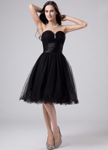 Black Sweetheart Modest Cocktail Dress With Beading And Ruch Organza