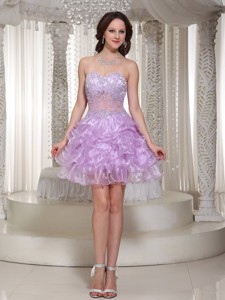 Sexy Beaded Decorate Homecoming Dress With Sweetheart Mini-length Organza