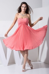 Pleating And Ruching Cocktail Dress With Beading Decorated Sweetheart Neckline
