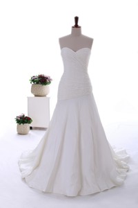 Exquisite Beading White Wedding Dress With Court Train