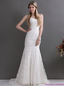 Brand New Spaghetti Straps Wedding Dress With Lace