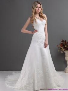 The Most Popular Lace Wedding Dress With Spaghetti Straps
