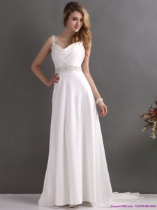 Inexpensive Straps Wedding Dress With Paillette