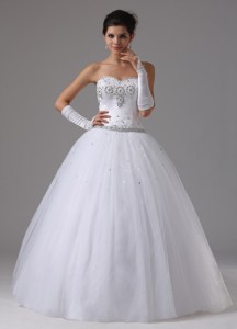 Ball Gown Beaded Decorate Bust Sweetheart In Antioch California For Modest Wedding 