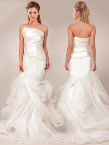 Exquisite Mermaid Asymmetrical Wedding Dress With Ruffles Layers