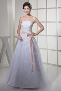 Brand New Strapless Sash Princess Wedding Dress