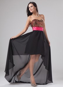 Paillette High-low Chiffon And Sequin Strapless Prom Dress