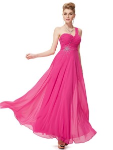 Modern Empire One Shoulder Prom Dress With Beading