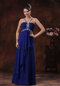 Deaded Decorate Royal Blue V-neck Prom Dress In Grand Canyon Arizona