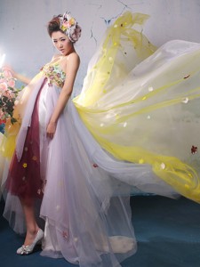 Multi-color Appliques Decorate Bust Chiffon Prom Dress In Kymenlaakso Finland