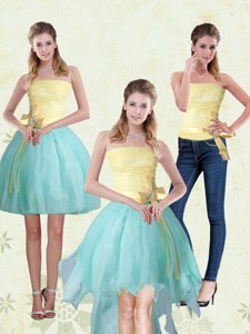 Exclusive Strapless High Low Prom Dress With Bowknot
