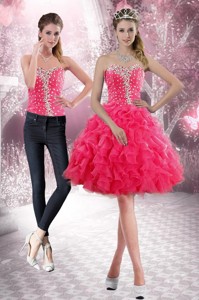 Pretty Sweetheart Prom Dress With Beading And Ruffles