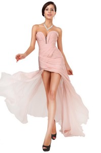 Luxurious Side Zipper Ruched Prom Dress With Asymmetrical