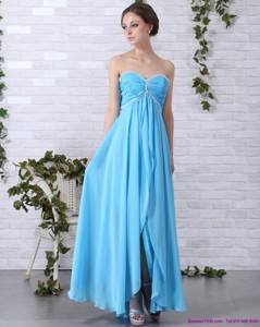 Gorgeous Long Prom Dress With Ruching And Beading