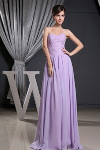 Lilac Sweetheart and Beaded Decorate Bodice For Prom Dress