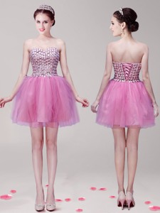 Gorgeous Beaded Bodice Tulle Prom Dress in Mini Length